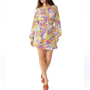 Sanctuary Long Sleeve Floral Garden Cut-Out Mini Dress sz M - worn only once!